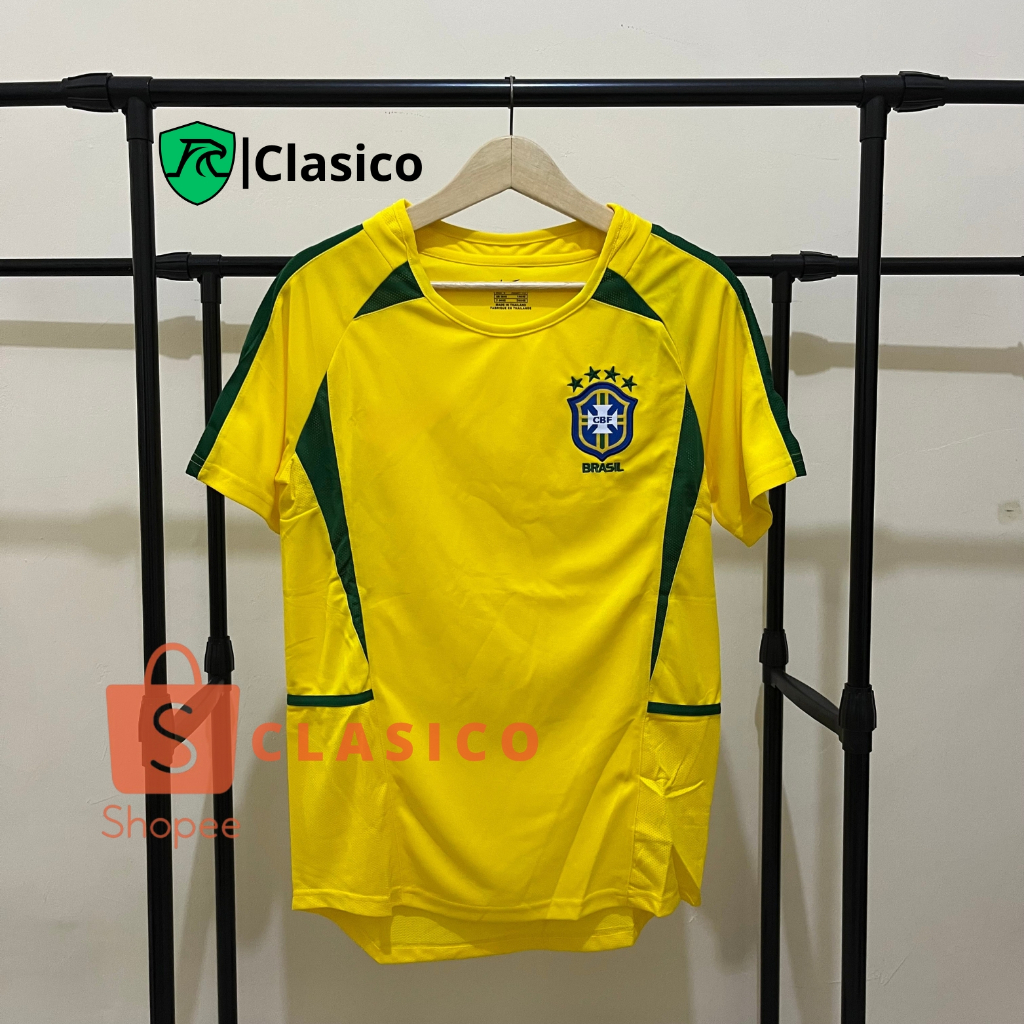Jersey Retro Brazil Home Piala Dunia 2002 | Baju Bola Kualitas Premium