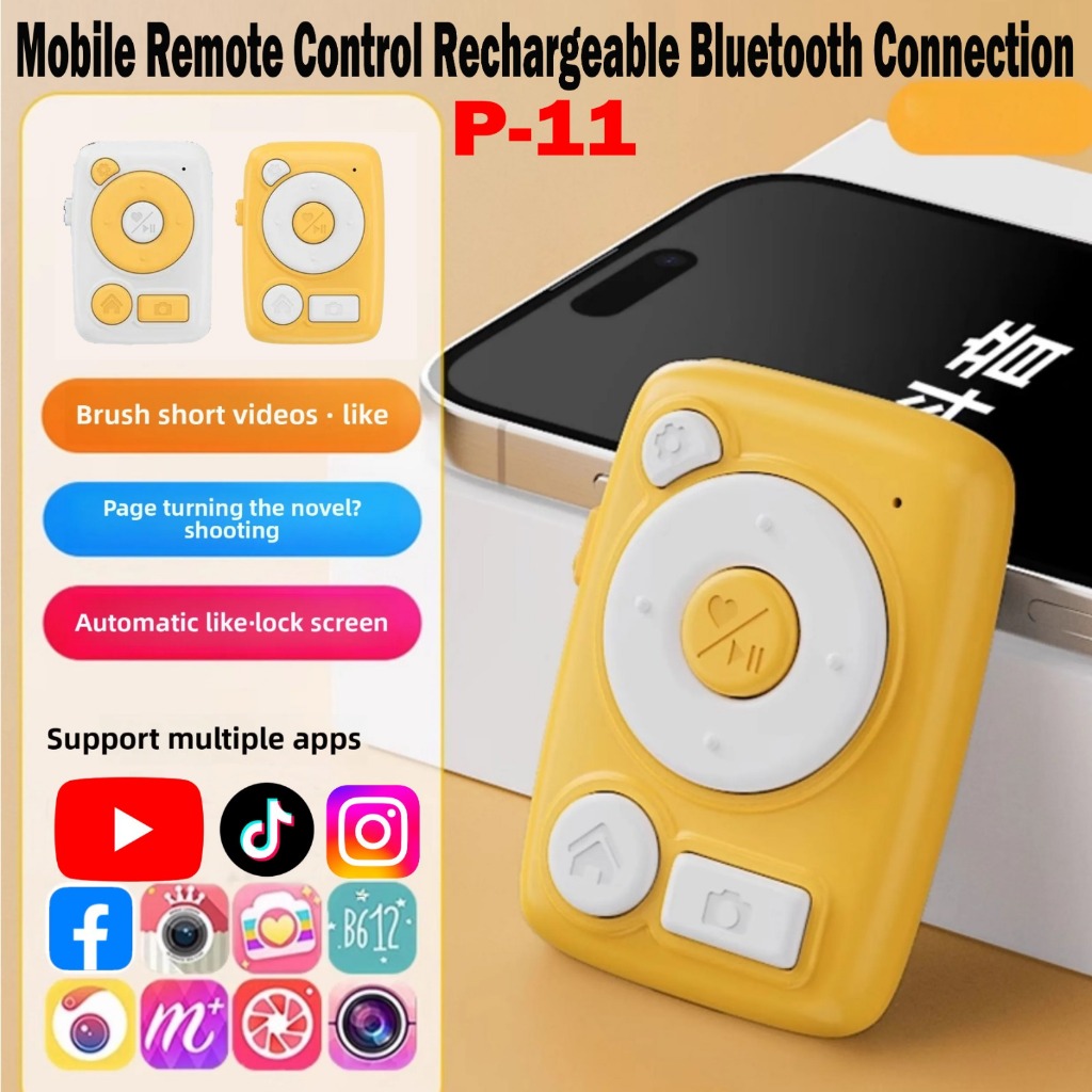 Remot control multifungsi Mobile Remote Control Rechargeable Bluetooth P-11