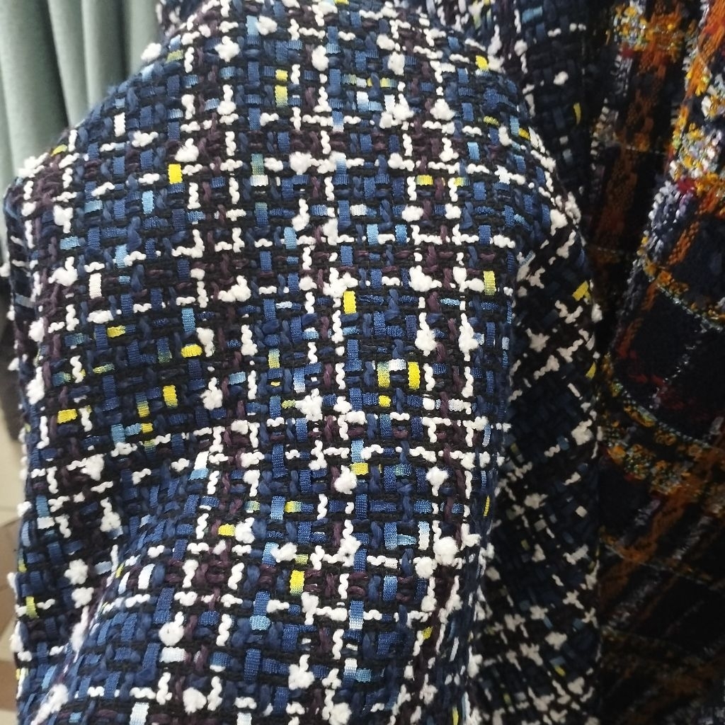 bahan kain tweed/kain tweed semi wool import