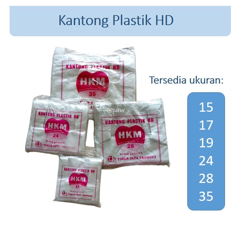 Kantong Putih HKM Kresek 1 Pak/ Kantong Plastik Putih HD HKM/ Kantong Kresek Putih/ Kantong Putih Su