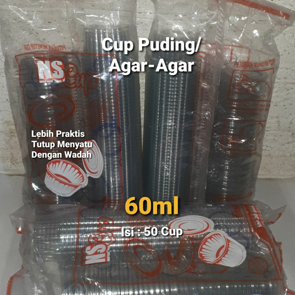 Cup Puding Tutup cup puding 60ml Cup jelly puding mika ager pudding blimbing sambung tutup isi 50cup