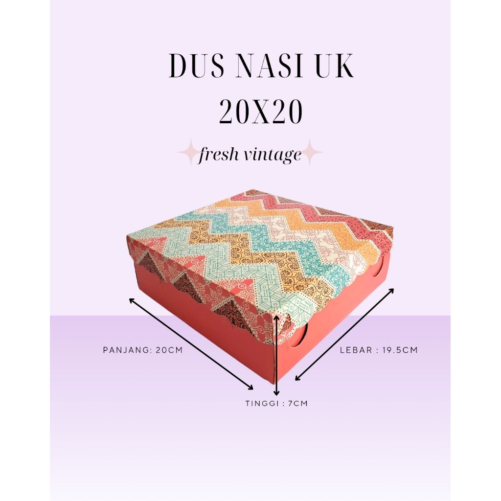 dus nasi 20x20 /kotak nasi uk 20 / dus berkat 20x20