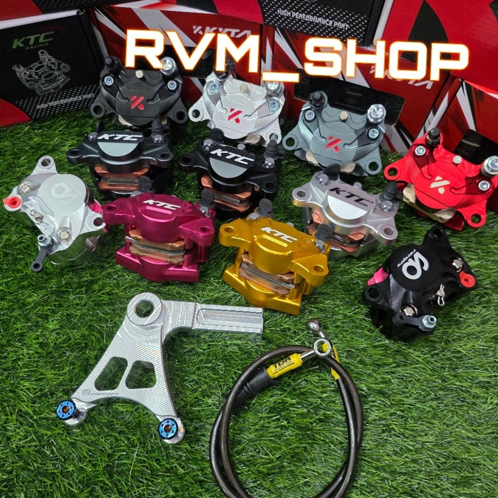 SET KALIPER BELAKANG KYTA KYTACO KTC 2P KN-V3 CNC+BREKET RACEPRO CNC+SELANG TDR 76CM CARBON R15 V3 V