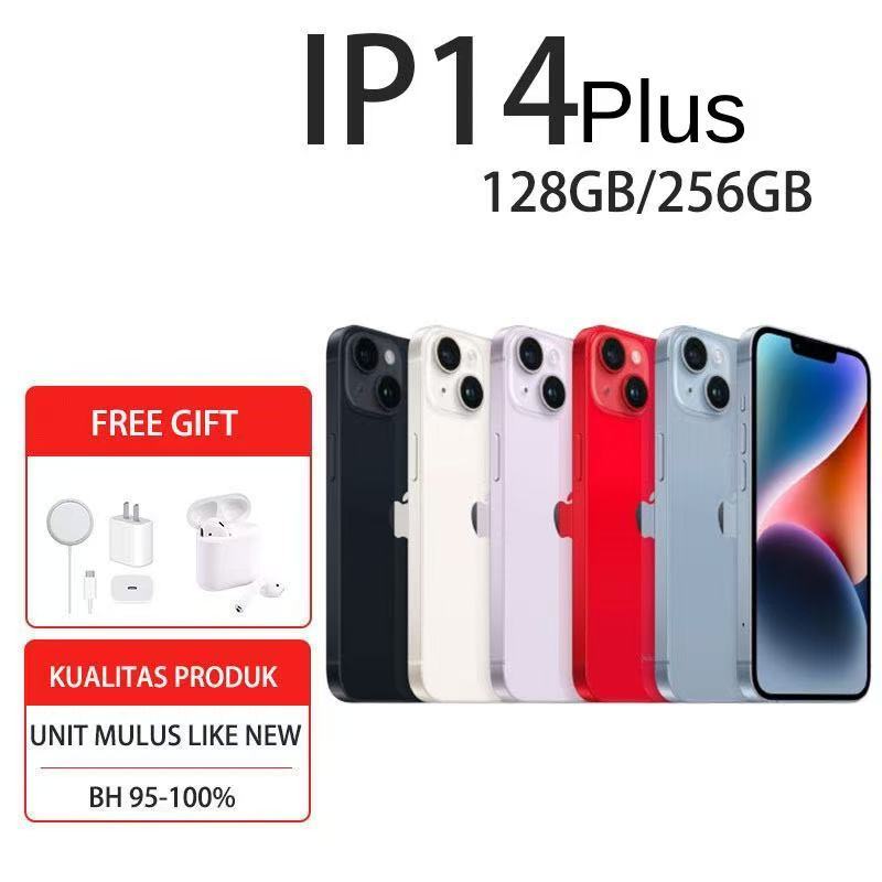 APPLE  IPHONE 14PLUS HP14PLUS IPHONE14PLUS 128GB LIKE NEW  BEKAS ORIGINAL 100% MULUS NORMAL FULLSET 