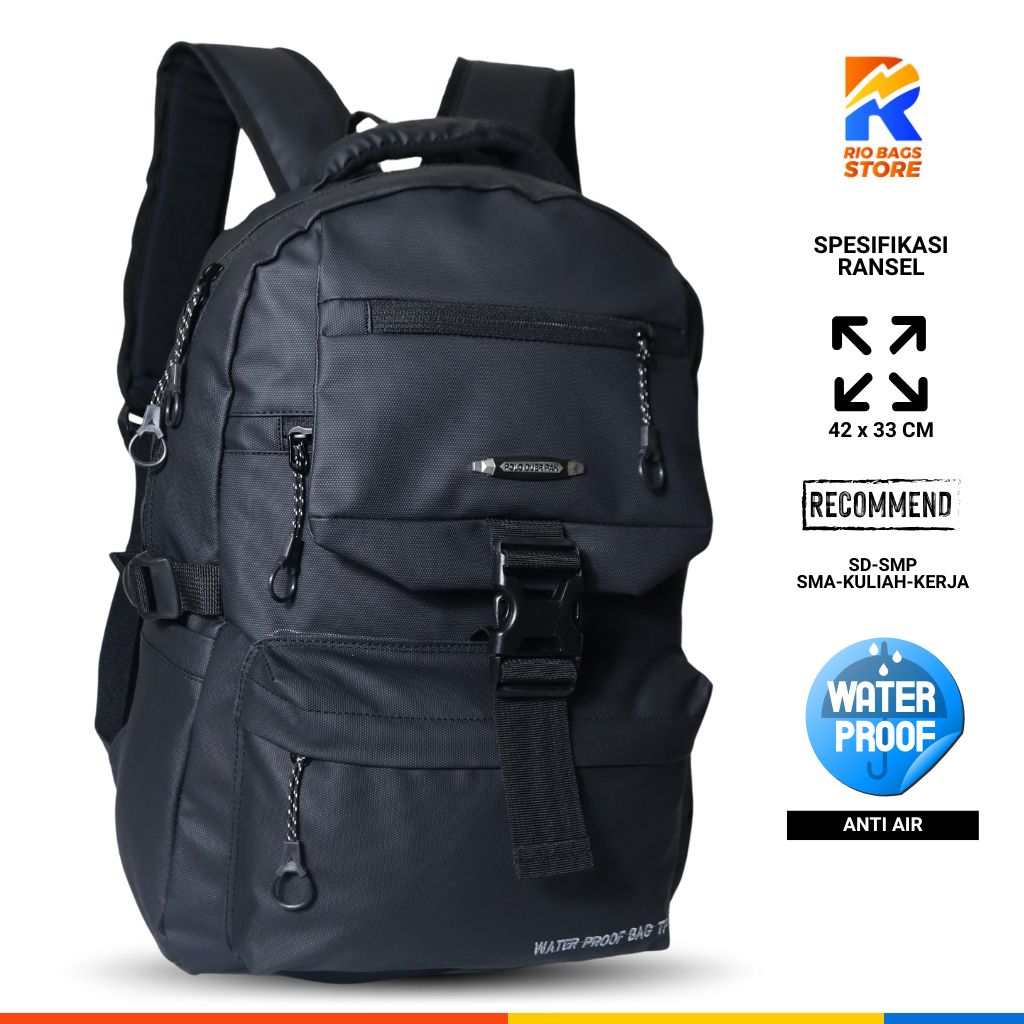 Tas Ransel Polo SMP-SMA-KULIAH-KERJA / Tas Ransel Polo Anti Air Unisex