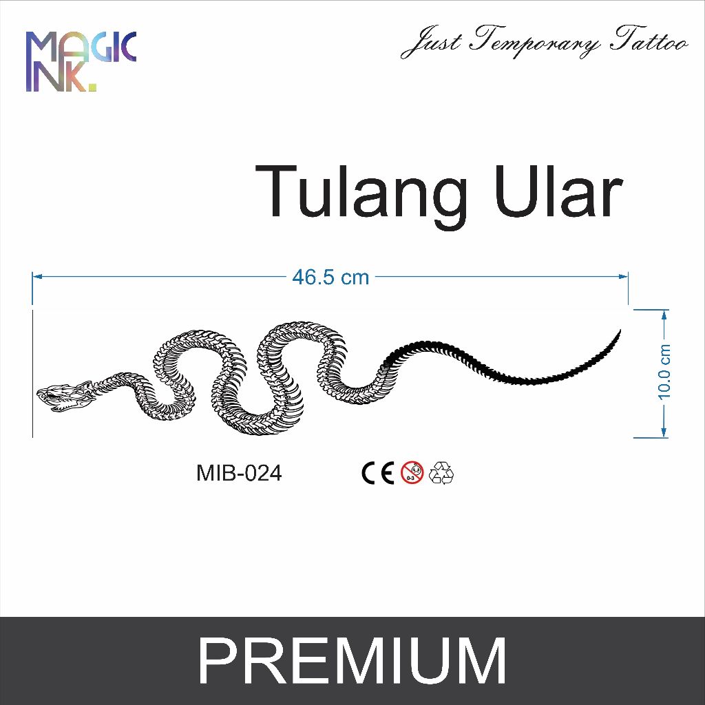 Tulang Ular Tattoo Temporary Fruit Ink Premium Semi Permanen
