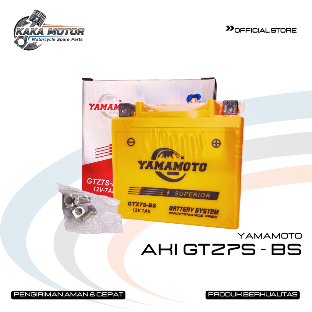 AKI GTZ7S-BS (YAMAMOTO) - Aki Yamamoto GTZ-7S 7 Ampere Full Kering Vario 150, Vario 125, Satria Fu, 