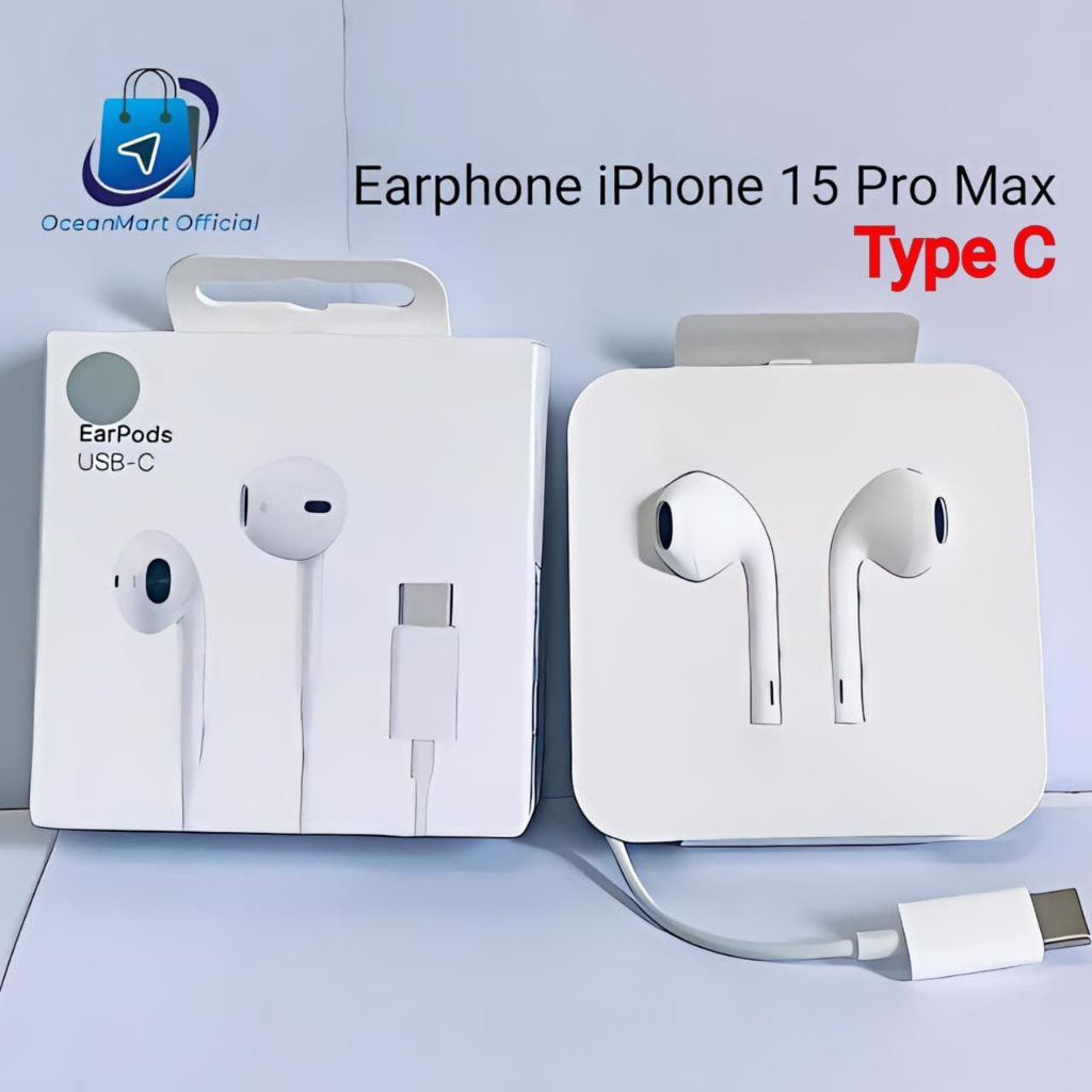 Earphone Headset Iphone 15 Pro Max Handsfree Kabel Type C Super Bass