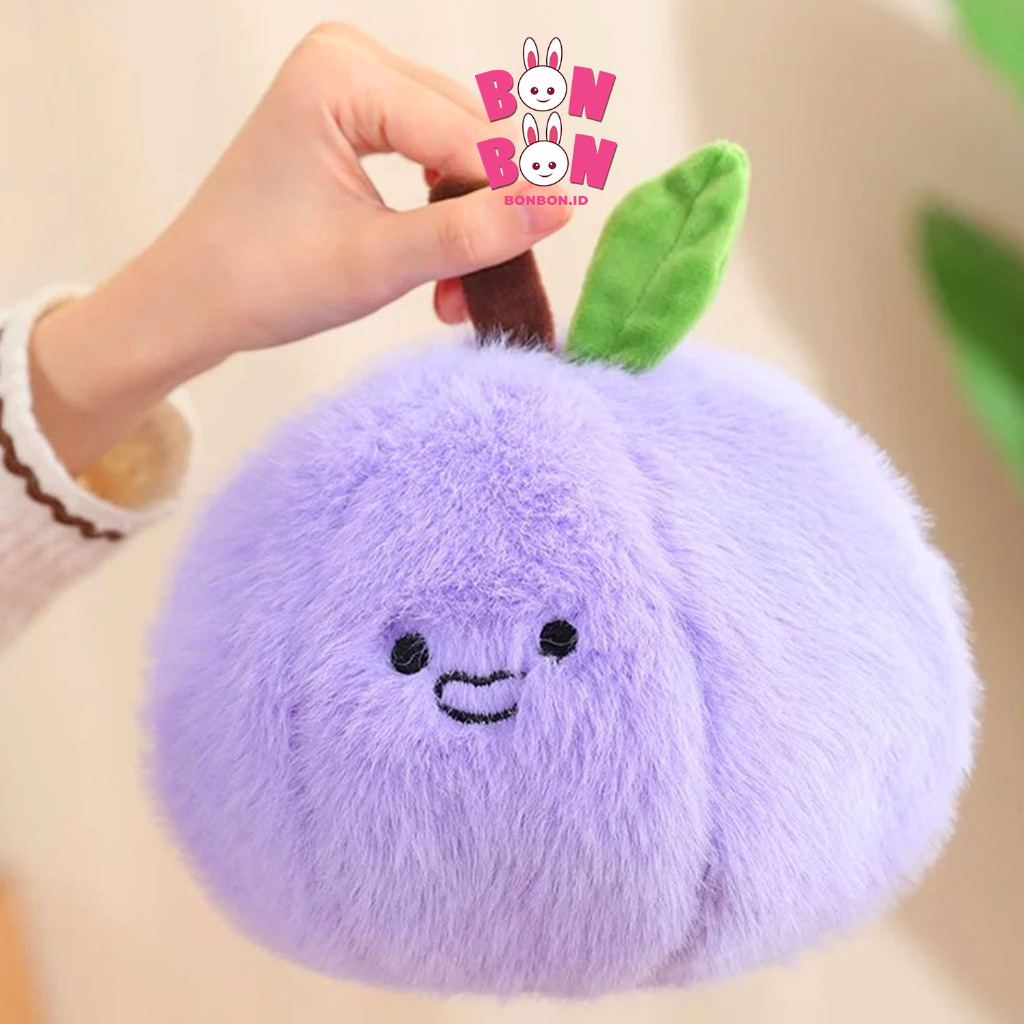 Boneka Blueberry Lucu – Boneka Buah Ungu Purple Imut Plushie Karakter Fruit Buah Buahan Edukasi Anak