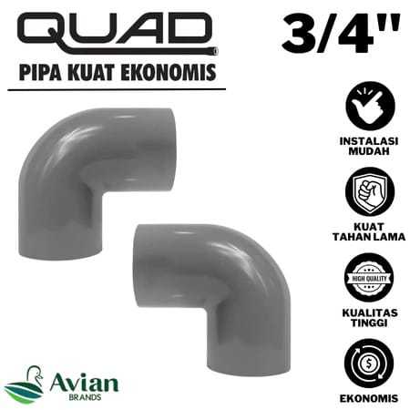 QUAD KENI 3/4 AW INCH QUAD KNEE 3/4 AW INCH SAMBUNGAN ELBOW 3/4 INCH QUAD
