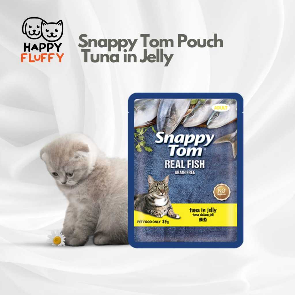 Snappy Tom Pouch Tuna in Jelly 85g - Snack Kucing