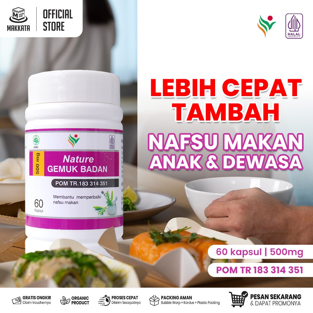 MAKKATA Obat Gemuk Badan Racikan Apoteker Obat Penggemuk Badan Farmasi Vitamin Penambah Nafsu Makan