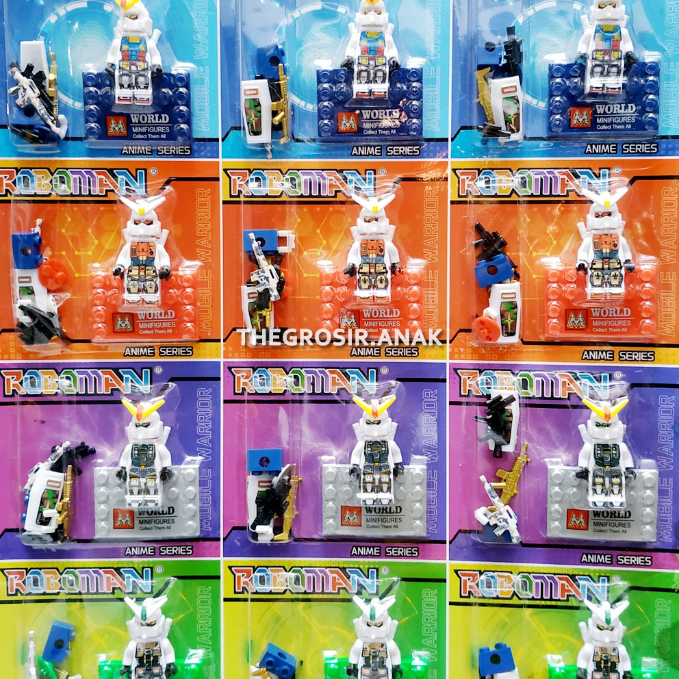 TGA Block Roboman Gundam Mobile Warrior Mainan DIY Balok Susun Mini Figure Robot Gundam