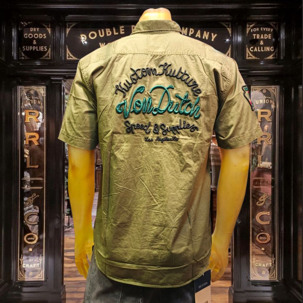 KEMEJA LENGAN PENDEK VON DUTCH FULL BORDIR MODEL TACTICAL