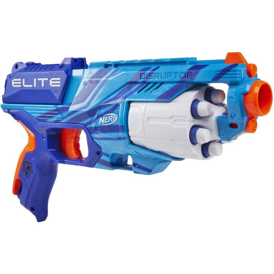 Nerf Elite Disruptor Blaster, 6-Dart Rotating Drum