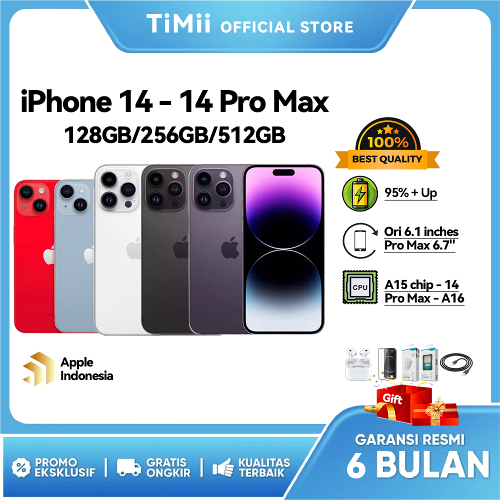 iPhone 14 - iPhone 14 Pro / 14 Pro Max 128GB 256GB Second Original 100% Fullset Mulus No Recond Inte