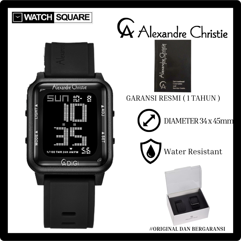 Jam tangan wanita pria original Alexandre Christie AC-9344