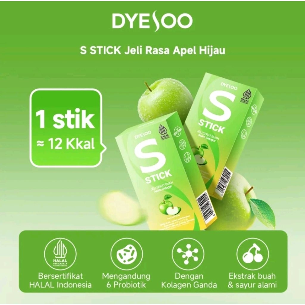 DYESOO S Stick Jelly rasa apel hijau