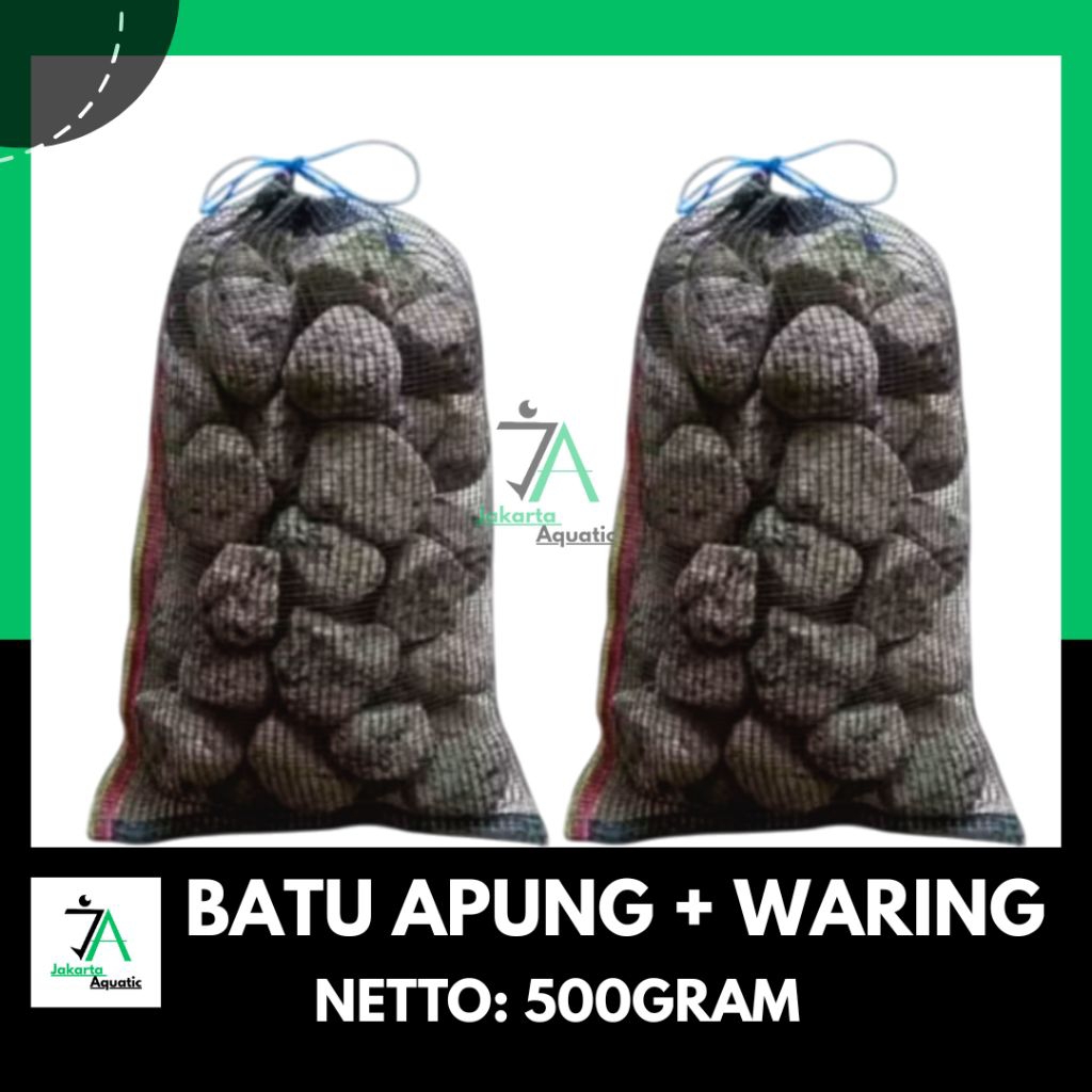 batu apung media filter kolam plus waring500gram /batu apung media filter kolam koi / batu apung