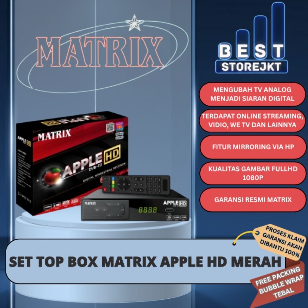 SET TOP BOX TV DIGITAL MATRIX DVB T2 APPLE HD EWS / SET TOP BOX TV DIGITAL MATRIX