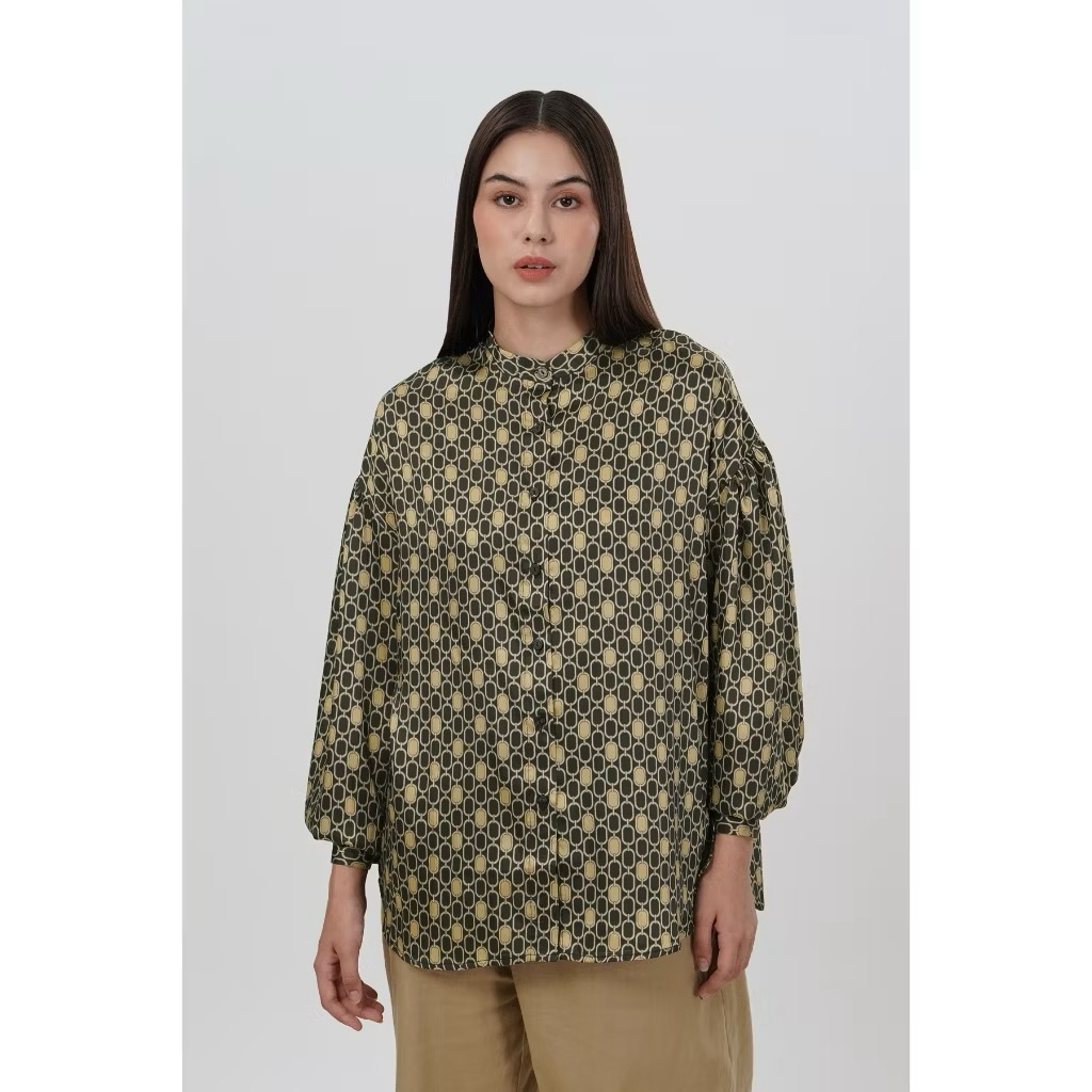 Benang Jarum - Amona Basic Shirt - Black Gold jastip