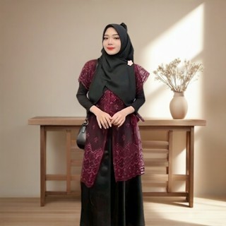 Elok - Tunik Brokat Atasan Wanita Kondangan Pesta Elegan