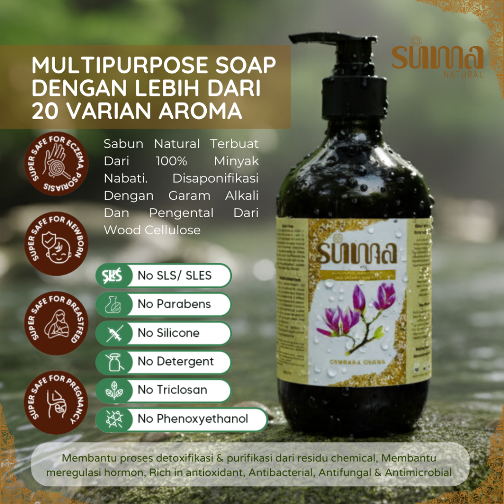Suma Natural Multipurpose Soap - Sabun Alami & Multifungsi | No SLS, No Paraben