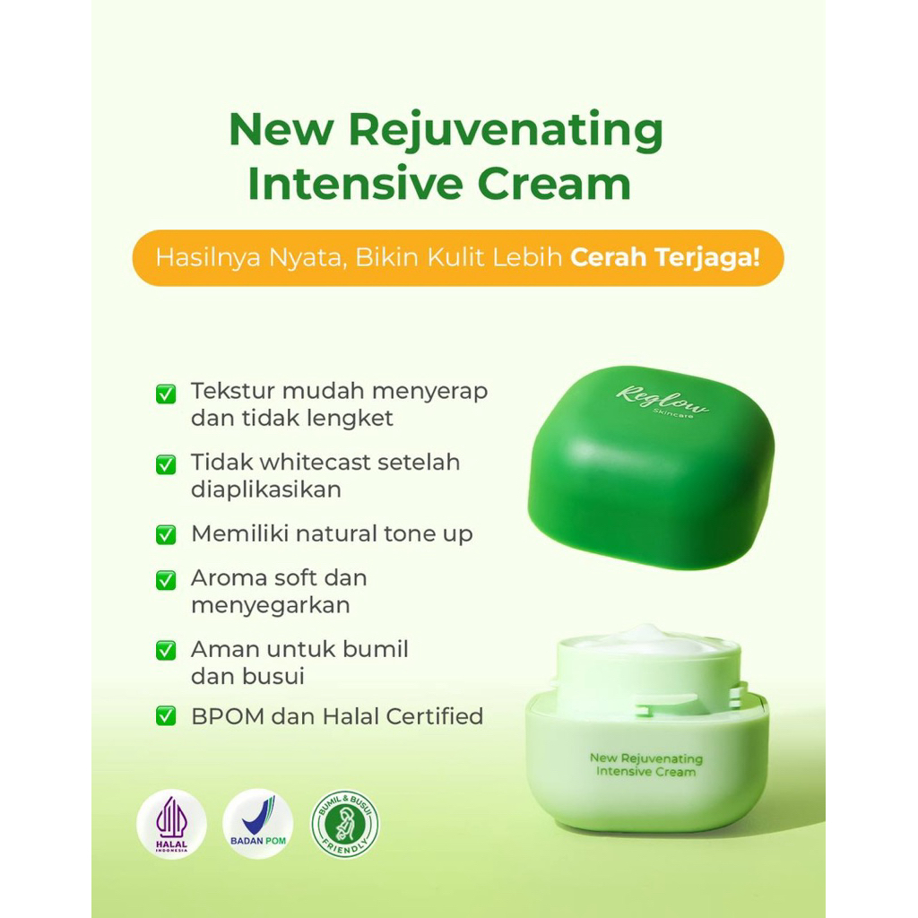 [[Reglow]] Reglow Day Cream 20 gr / New Rejuvinating Intensive Cream / Cream Siang Malam