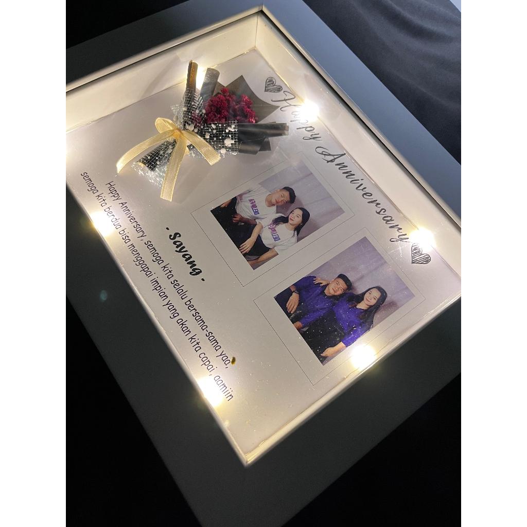 KADO ULANG TAHUN COWOK CEWEK FRAME 3D PAKAI LAMPU / HADIAH WEDDING | ANNIVERSARY WISUDA / KADO ULTAH