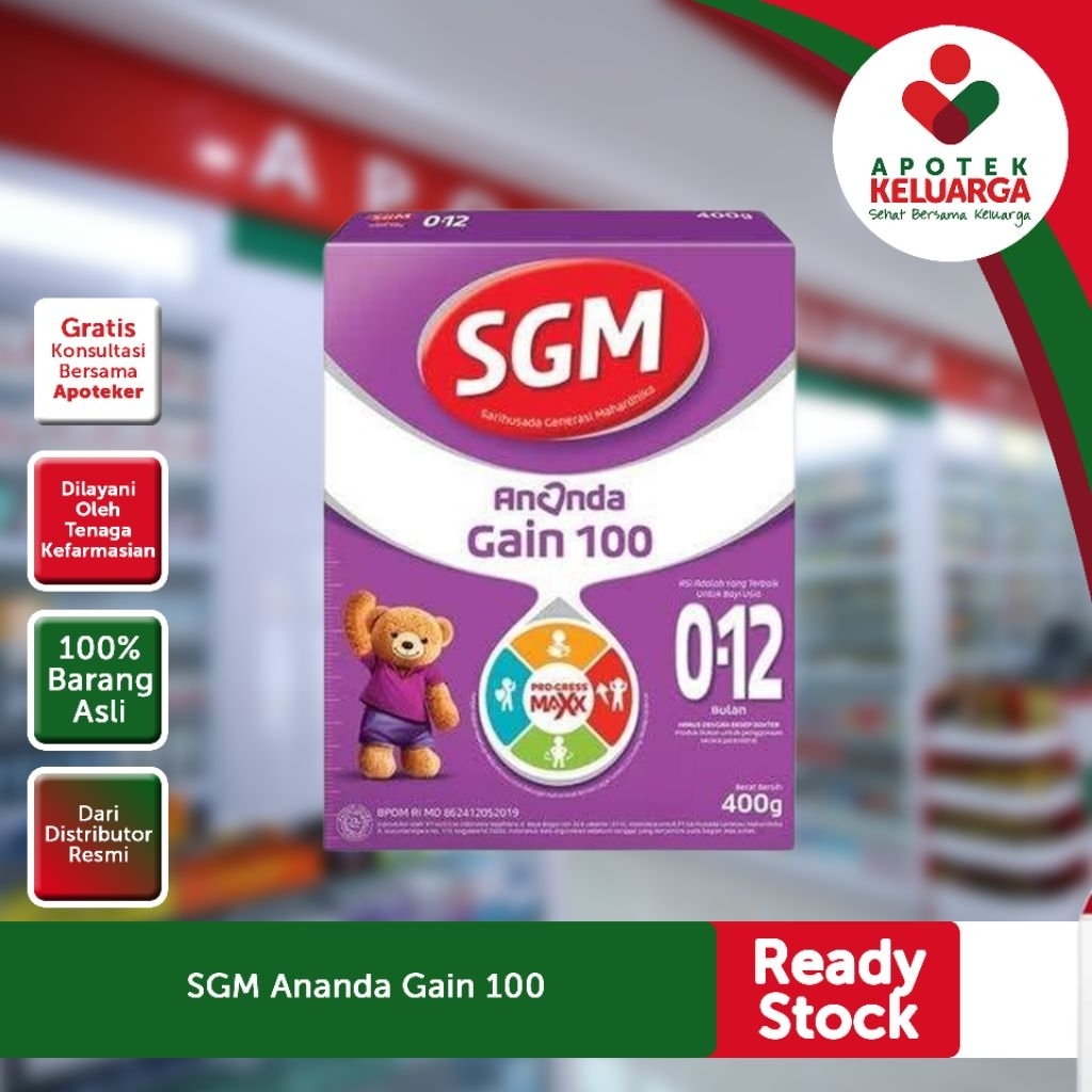 SGM ANANDA GAIN 100 0-12 BULAN/SUSU KALORI TINGGI/SUSU ANAK