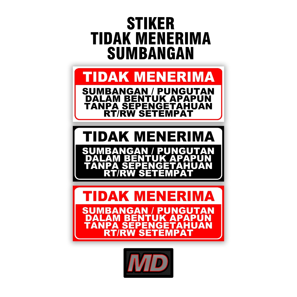 STIKER VINLY TIDAK MENERIMA SUMBANGAN
