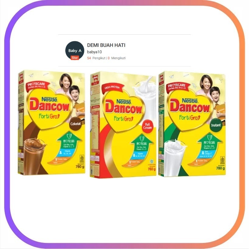 Dancow Fortigro Nestle Full Cream Instant Coklat 780gr / 1 Kg