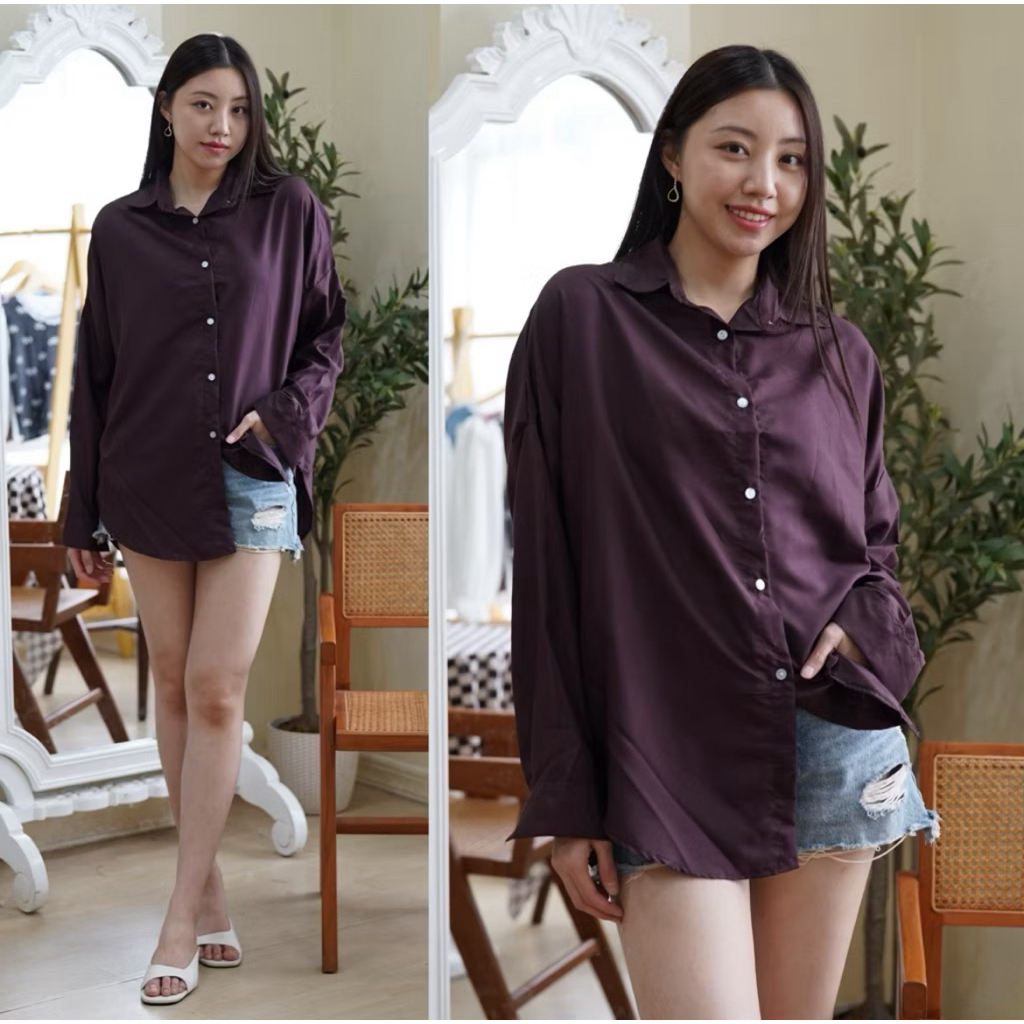 LaLa - ORIGINAL LOOSE OVERSIZE SHIRT KEMEJA OVERSIZE WANITA KEMEJA OVERSIZE KEMEJA OVERSIZE WANITA K