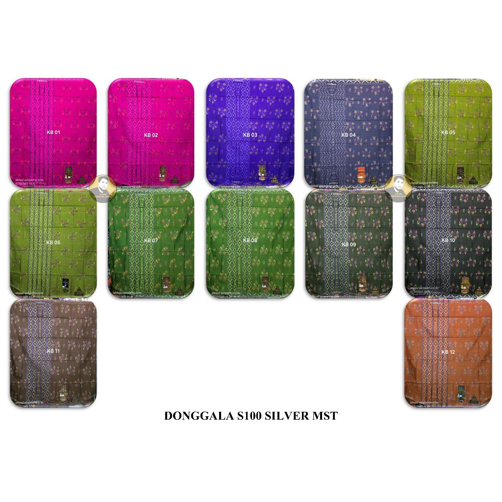 Sarung Donggala S100 MST Silver sutra motif mustamin kembang