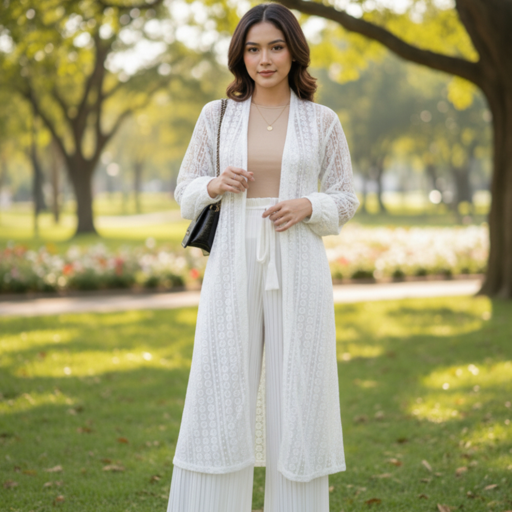 Jasmin Long Outer Cardigan Lace/ busana pantai