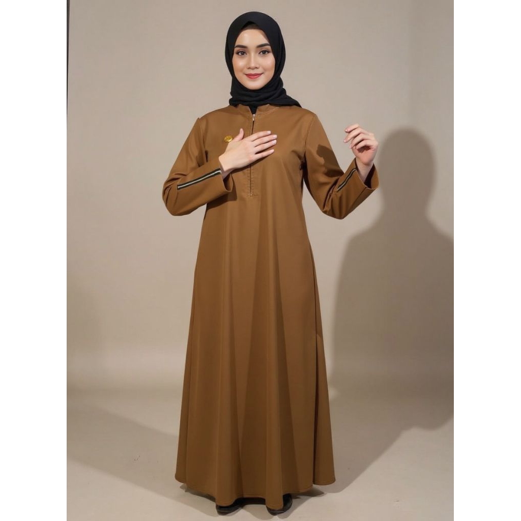 Sabrina Abaya Medina - Gamis Muslim Anti UV Tangan Resleting