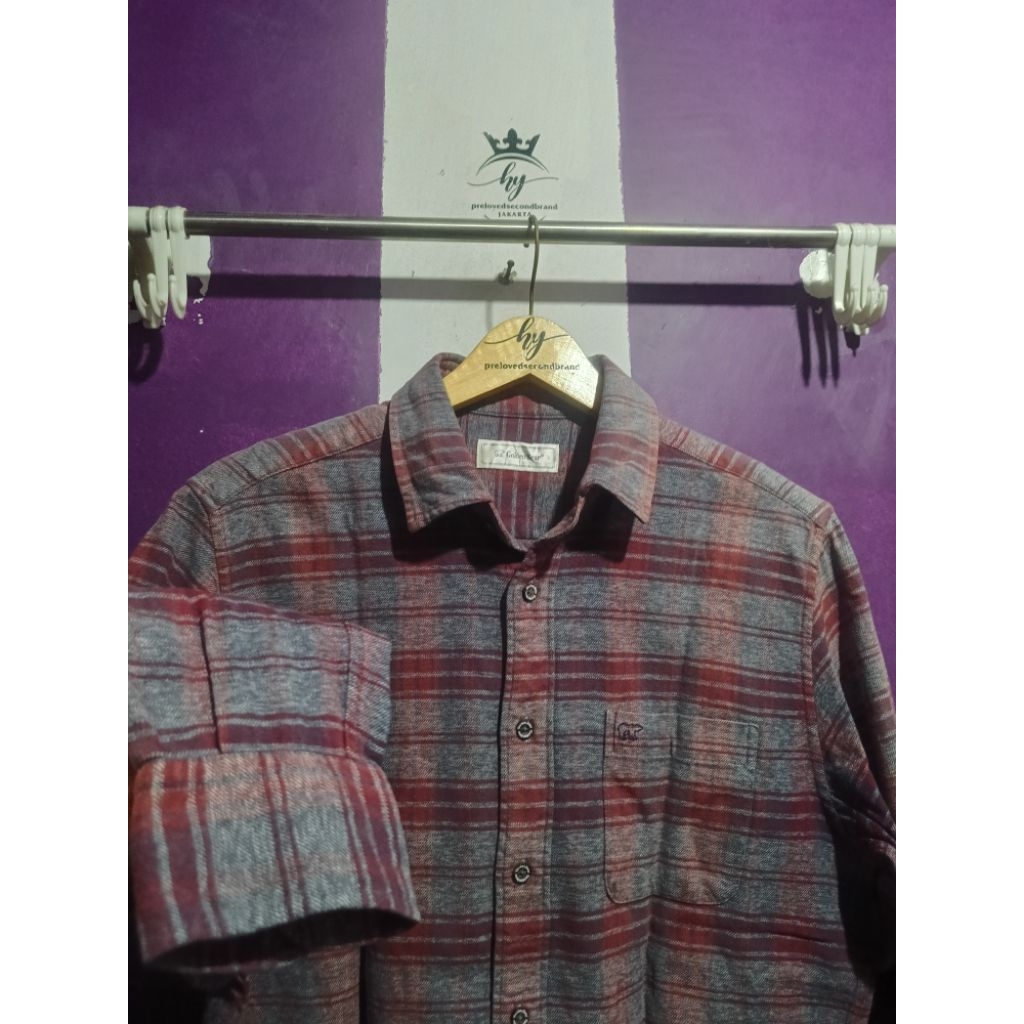 kemeja unisex l flanel GOLDEN BEAR original second