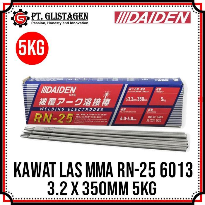 Daiden Kawat Las Elektroda 3,2MM X 350MM 5 KG AWS E6013 Welding Electrodes RN-25 Kawat Las Listrik M