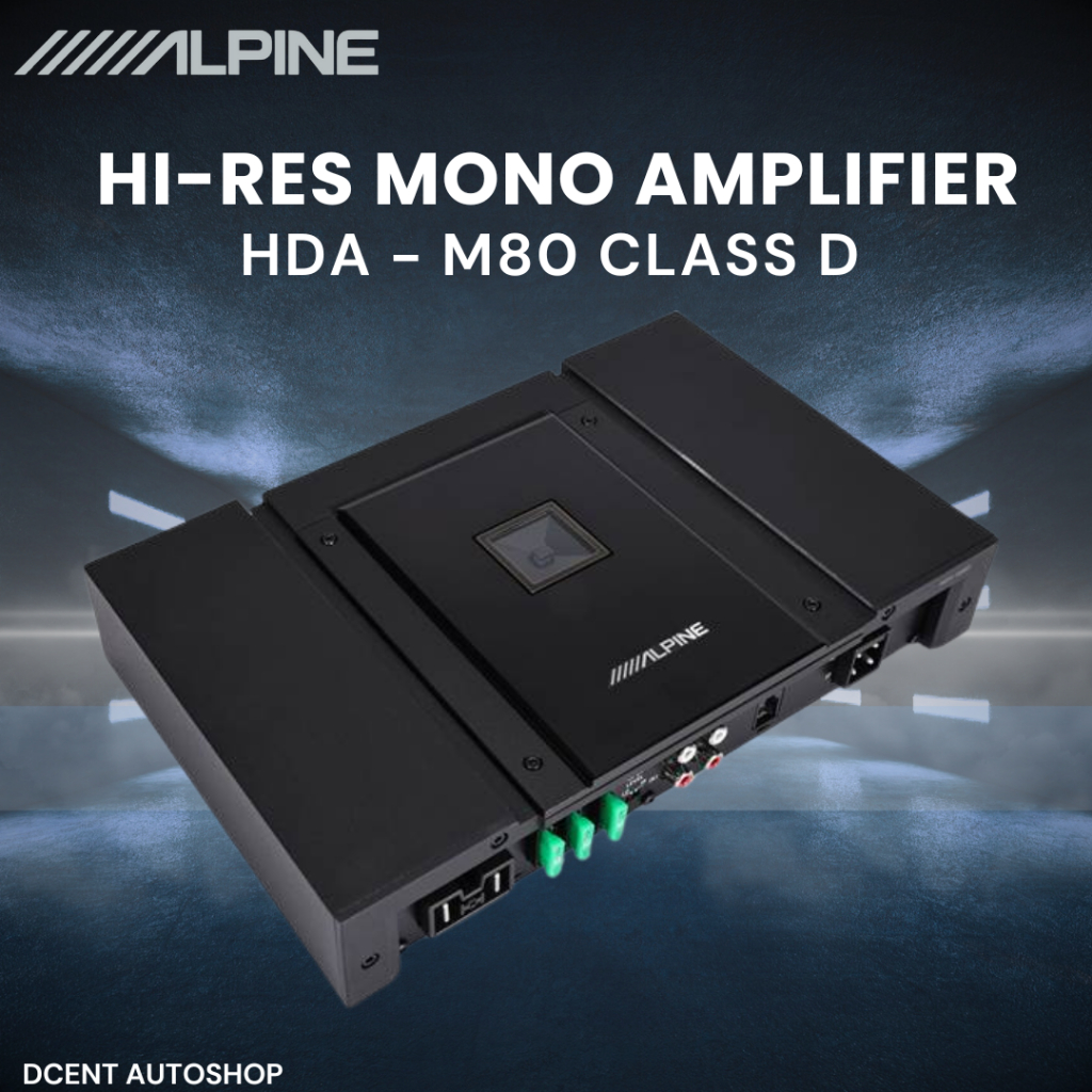 Mono Subwoofer Mobil - Alpine Mono Subwoofer HDA-M80 - Amplifier Class D - Mono Subwoofer Amplifier 