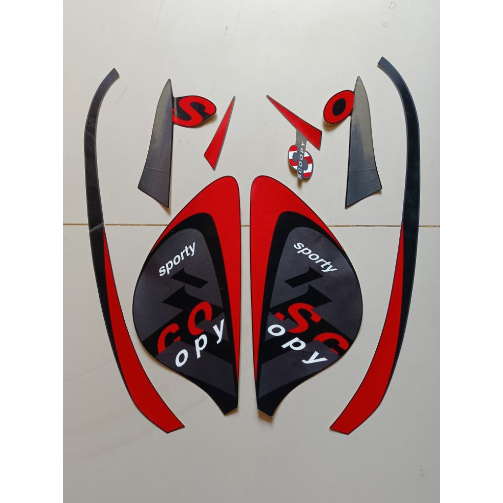 striping stiker Scoopy sporty 2022 hitam ful