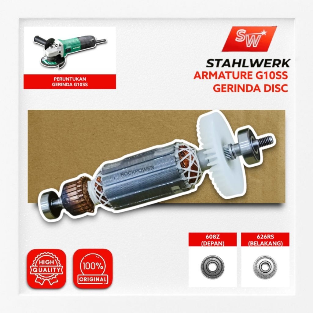 Armature Angker Gerinda Tangan 4"inch HITACHI STAHLWERK Armature Angker Mesin Gerinda Gurinda 4" G10