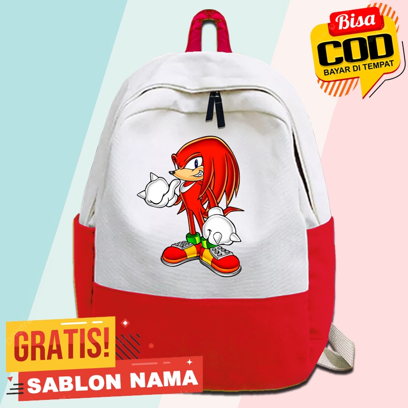Tas Ransel Anak Sonic Knuckles The Echidna / Tas Gendong Anak Sekolah Sonic Knuckles The Echidna