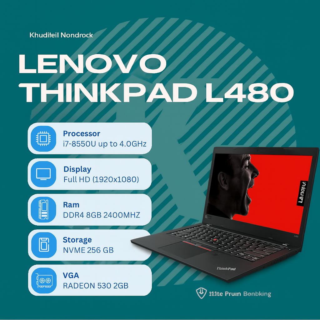 Laptop dual vga Lenovo L480 core i7 gen 8 vga radeon 530 2gb gddr5