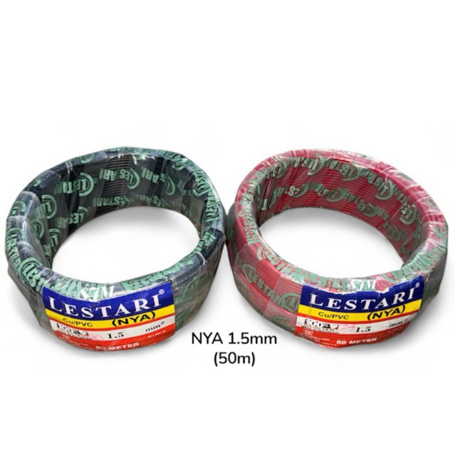 LESTARI Kabel Tunggal Kawat NYA 1.5mm (50m) / Kabel Listrik Lestari Bagus