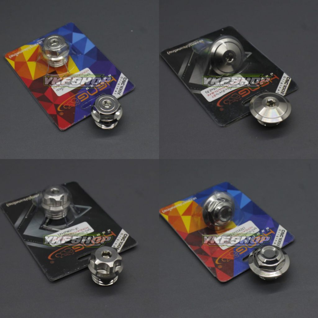 BAUT TUTUP ATAS OLI MESIN MIO SPORTY SMILE FINO NOUVO SOUL KARBU PROBOLT STAINLESS HENG THAILAND