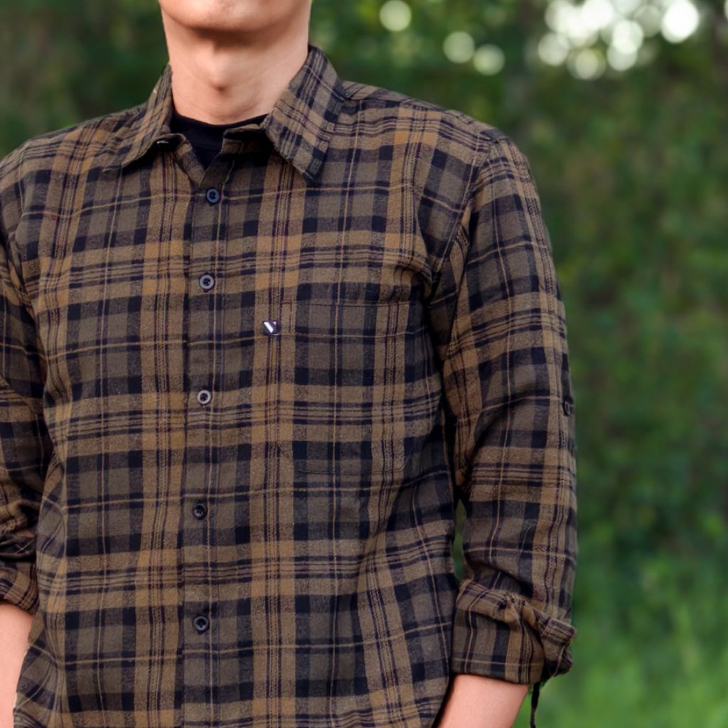 Kemeja Flanel Outdoor  - Vuxor Traveler Series - Kemeja Lapangan Pria Lengan Panjang