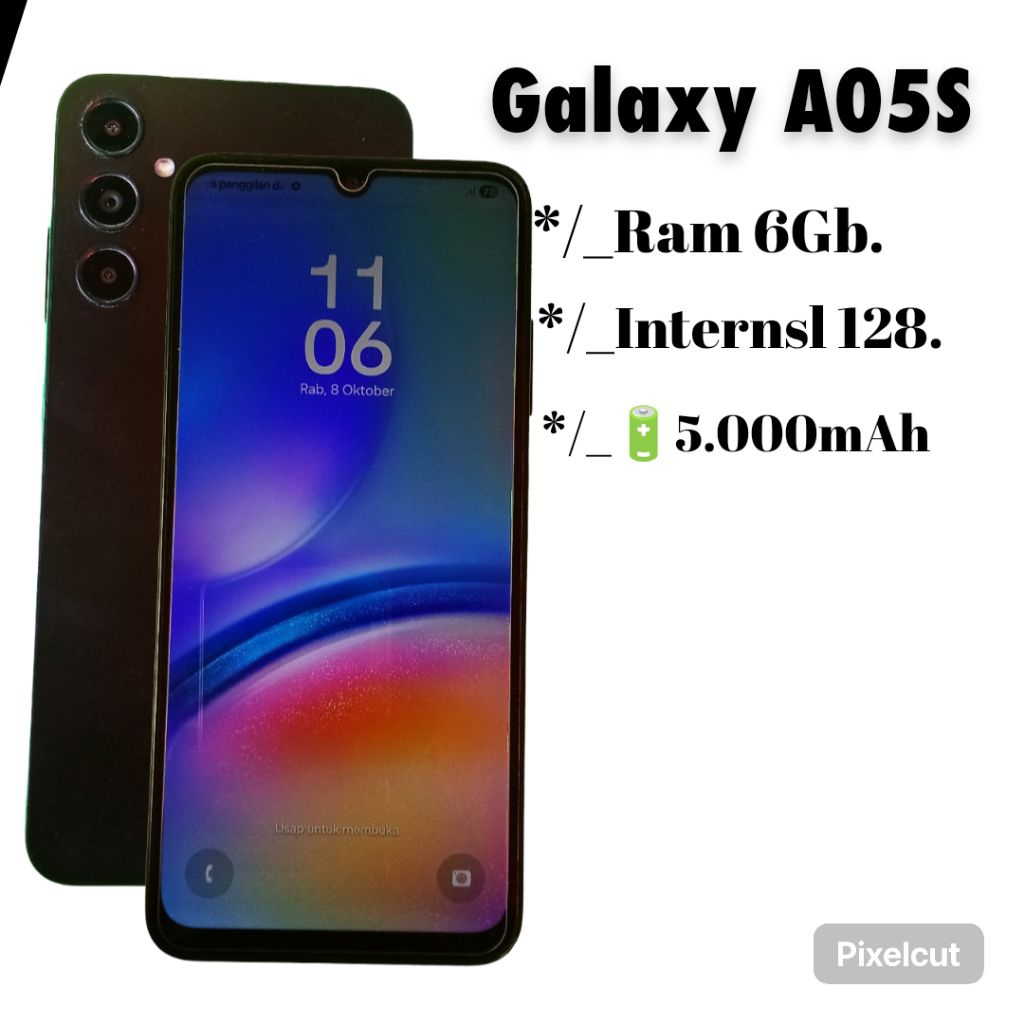 Hp Samsung Galaxy A05S Ram 6/128Gb.siap peke,Hp murah
