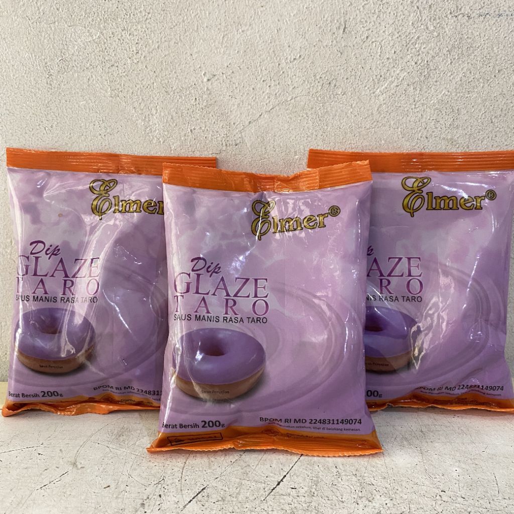 Elmer dip glaze TARO 200 gram | glaze donat | glaze elmer