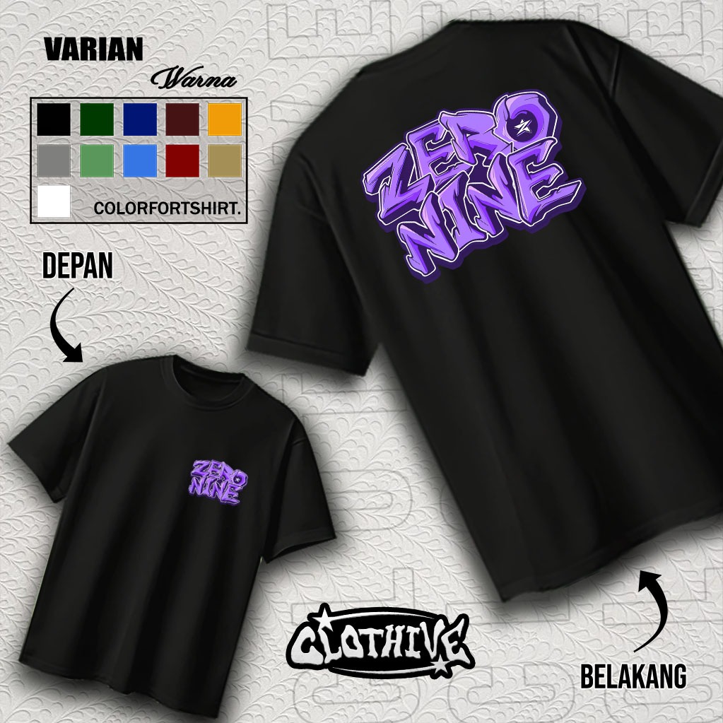KAOS CLOTHIVE- KAOS ZERO NINE - KAOS ZERO NINE PRIA DAN WANITA - TERBARU DAN TERLARIS