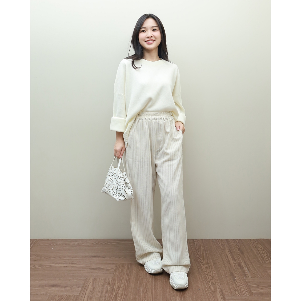 myHMi - LISA Pants |  Wide Leg Striped Linen Katun | Celana Panjang Wanita